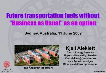 Kjell Aleklett - ASPO Australia, Australian Association for the Study ...