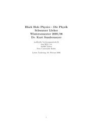 Black Hole Physics - Die Physik Schwarzer Löcher Wintersemester ...