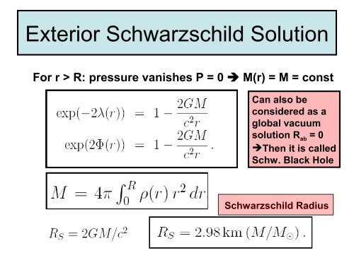 Relativistic Stars and the Schwarzschild Solution