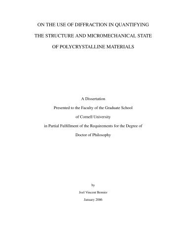 ON THE USE OF DIFFRACTION IN ... - Cornell University