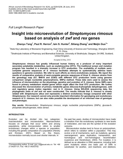 Microbiology Research - Academic Journals