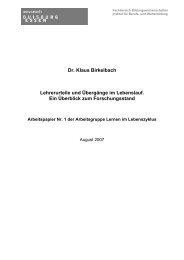 Dr. Klaus Birkelbach Lehrerurteile und Übergänge im Lebenslauf ...