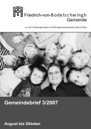 Gemeindebrief 3/2007 - Bodelschwingh-Gemeinde Lübeck