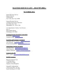 master service list – 08-01789 (brl) - Bernard L. Madoff Investment ...