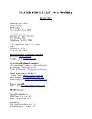 master service list – 08-01789 (brl) - Bernard L. Madoff Investment ...