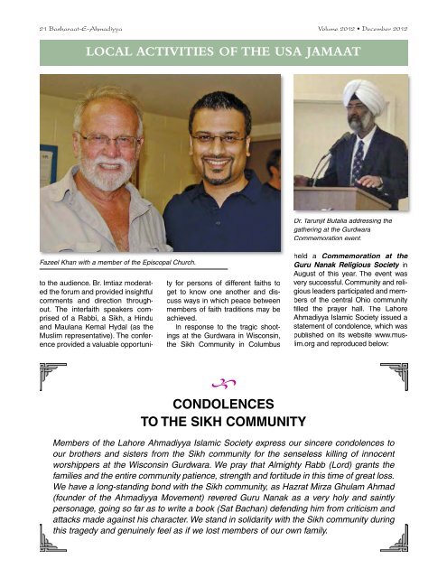 Basharaat-E-Ahmadiyya Newsletter December 2012 - The Lahore ...