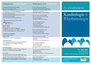 13. Symposium Kardiologie-Rhythmologie - Klinikum Aschaffenburg