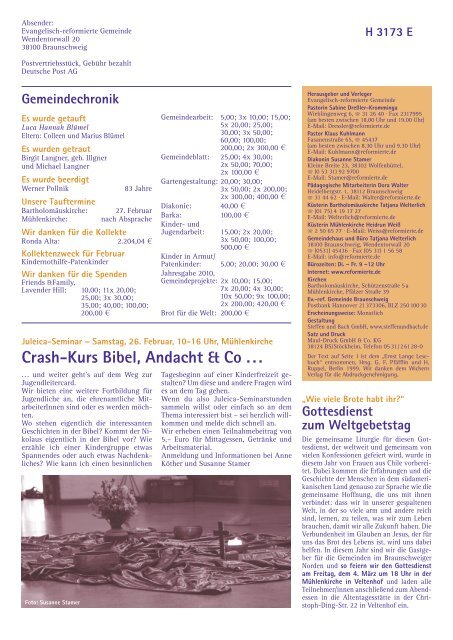 Gemeindeblatt Februar 2011 - Evangelisch-reformierte Gemeinde ...