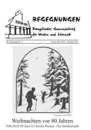 Weihnachten vor 80 Jahren - Evangelische Gemeinde Weiden ...