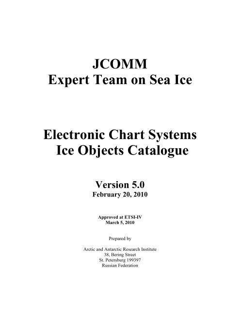 Ice Objects Catalogue Version 5.0 - National Snow and Ice Data ...