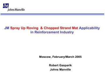 JM Spray Up Roving & Chopped Strand Mat