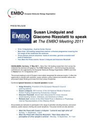 Susan Lindquist and Giacomo Rizzolatti to speak at The EMBO ...