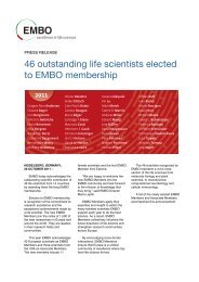 46 outstanding life scientists elected to EMBO membership