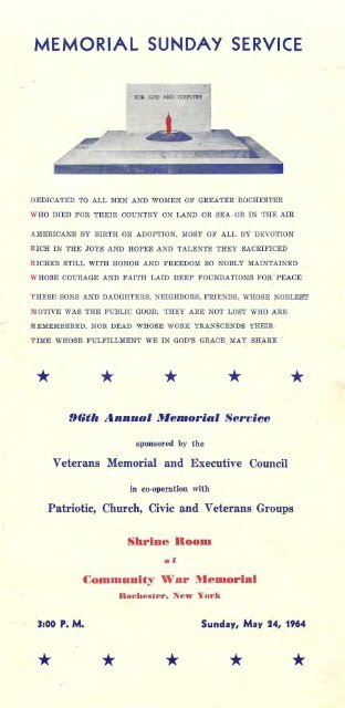 Memorial Sunday Service - GenWeb of Monroe County, NY