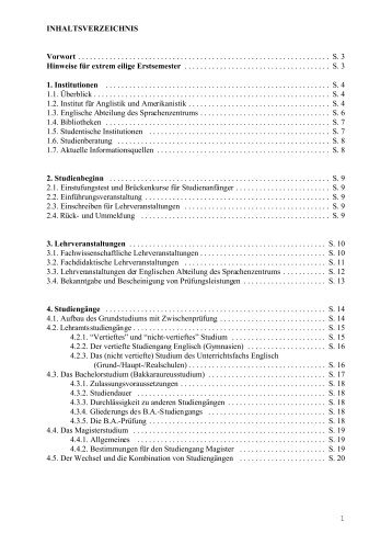 Studienplaner - Institut für Anglistik und Amerikanistik - Universität ...