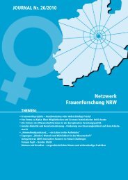 THEMEN: Netzwerk Frauenforschung NRW JOURNAL Nr. 26/2010
