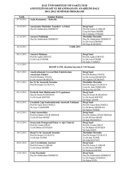 ege üniversitesi tıp fakültesi anesteziyoloji ve reanimasyon anabilim ...