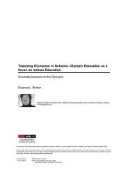 Teaching Olympism in Schools: Olympic Education as a focus on ...