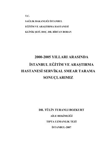 2000-2005 yılları arasında istanbul eğitim ve araştırma hastanesi ...