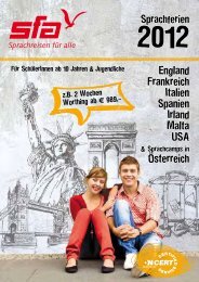 Sprachferien für Jugendliche 2012 - SFA Sprachreisen