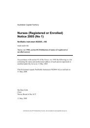 Nurses (Registered or Enrolled) Notice 2005 - ACT Legislation ...