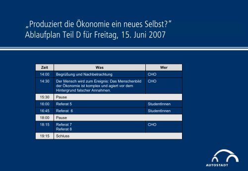 Aufgabenverteilung Autostadt GmbH - Prof. Dr. Burkard Sievers ...