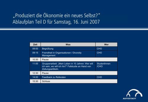 Aufgabenverteilung Autostadt GmbH - Prof. Dr. Burkard Sievers ...