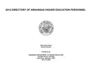 2012 directory of arkansas higher education personnel