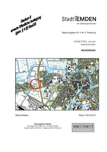 Bebauungsplan Nr. D 44, 3. Änderung STADTTEIL ... -  Stadt Emden