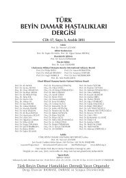 TÜRK BEYİN DAMAR HASTALIKLARI DERGİSİ Cilt: 17, Sayı: 3 ...