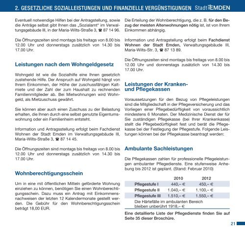 Seniorenwegweiser Auflage August 2010 (PDF-Datei ... - Stadt Emden