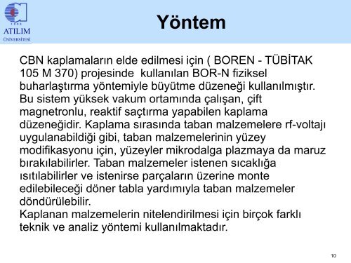 CBN Kaplama Teknolojisi ve Uygulamaları, Prof.Dr. Bilgin