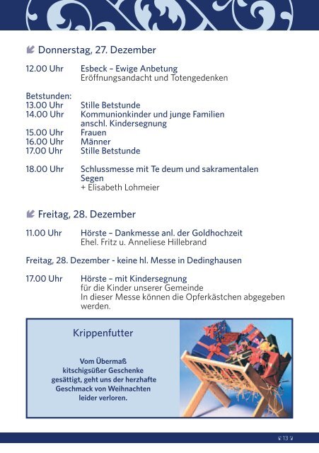 Der komplette Weihnachtspfarrbrief als PDF-Datei ... - in Bökenförde