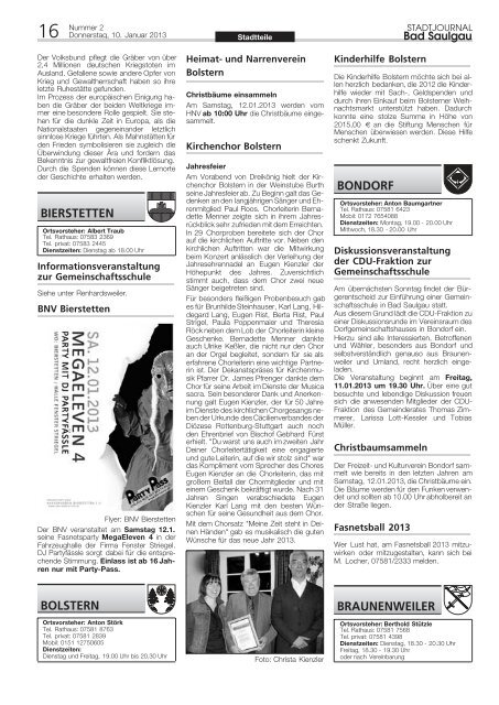 Stadtjournal Ausgabe 2/2013 - Stadt Bad Saulgau