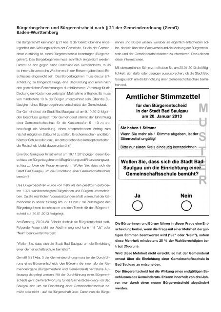 Stadtjournal Ausgabe 2/2013 - Stadt Bad Saulgau