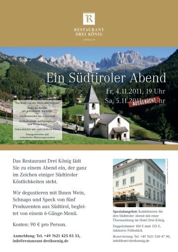 Ein Südtiroler Abend - Restaurant Drei König