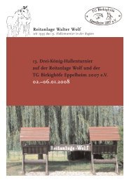 13. Drei-König-Hallenturnier auf der Reitanlage Wolf und der TG ...