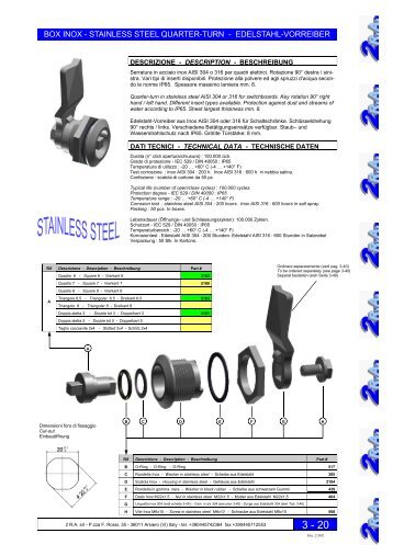 Quarter-turn for switchboards - 2 RA srl