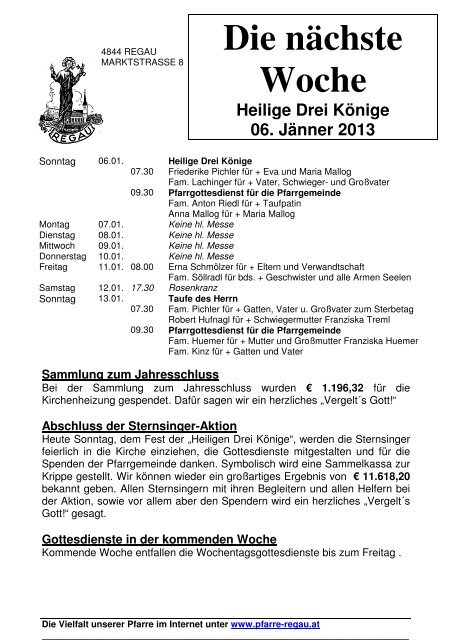 Hl. Drei Könige II - Pfarre Regau