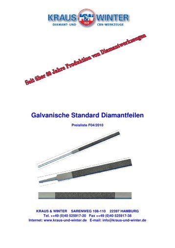 Galvanische Standard Diamantfeilen - Kraus & Winter
