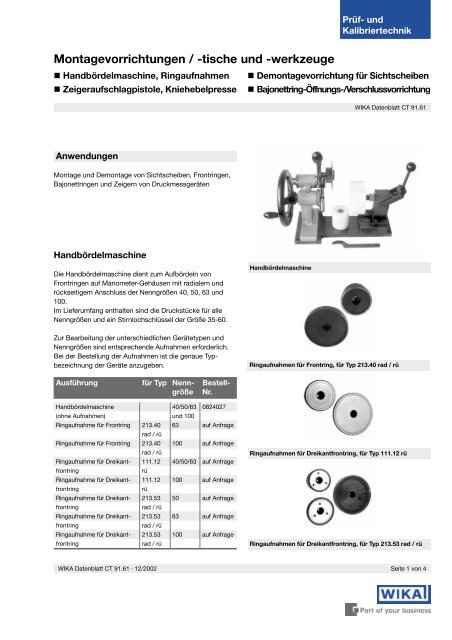 Montagevorrichtungen / -tische und -werkzeuge - Alfred Meyer GmbH