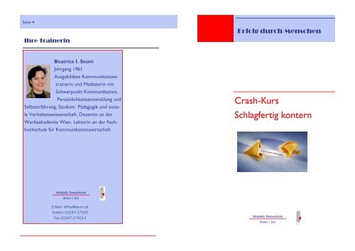 Crash-Kurs "Schlagfertig kontern" - Individuelle Kommunikation