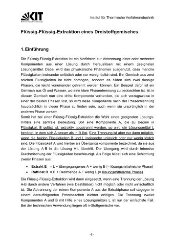 Versuch B2: Flüssig-Flüssig-Extraktion eines Dreistoffgemisches