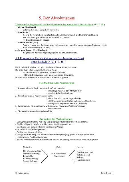 5 Der Absolutismus