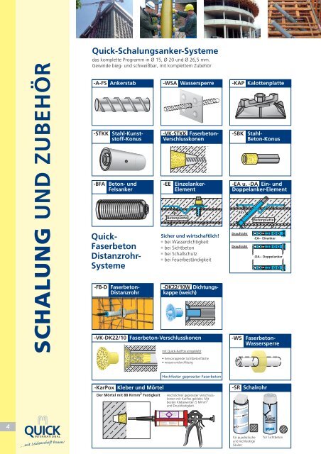 Quick-Schalungsanker-Systeme - Quick Bauprodukte GmbH