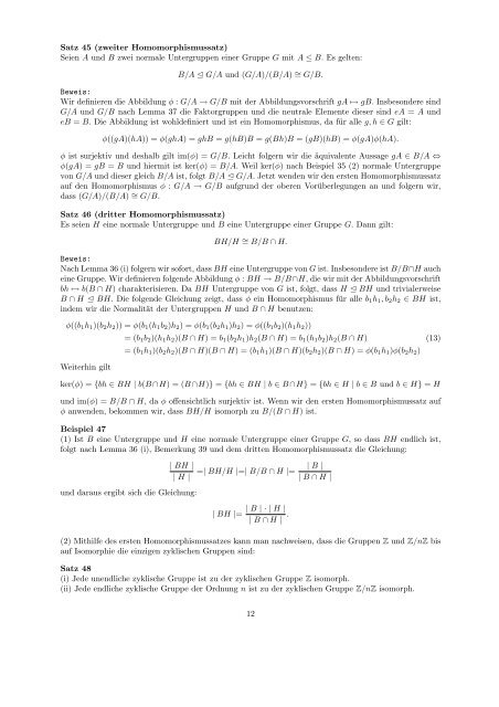 Grundlagen der Gruppentheorie: Lagrange-Satz, drei ...