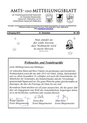 Amtsblatt vom 21.12.2012 - Verwaltungsgemeinschaft Sigmarszell