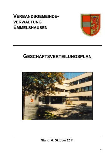 GESCHÄFTSVERTEILUNGSPLAN - Verbandsgemeinde ...