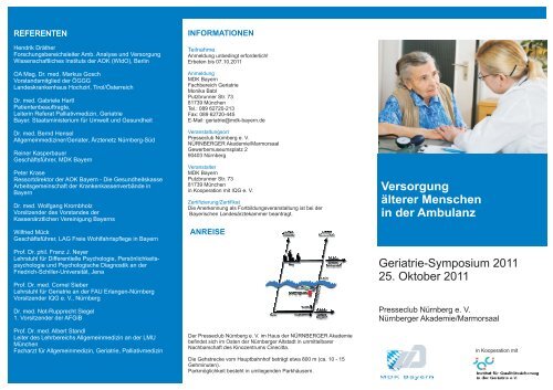 Flyer Geriatrie Symposium Fra... - MDK Bayern