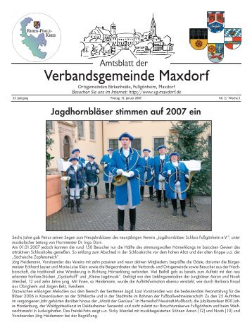 Amtlicher Teil - Verbandsgemeinde Maxdorf